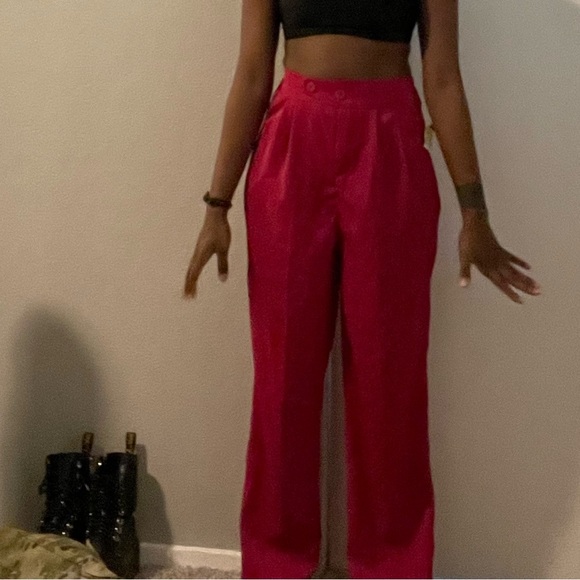 Pants - Elegant Pink Stretchy Waist Women's Pants